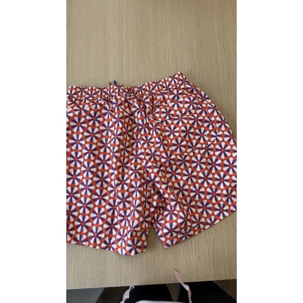 Straight-Leg Mid-Length Printed Swim Shorts Size Small T1188